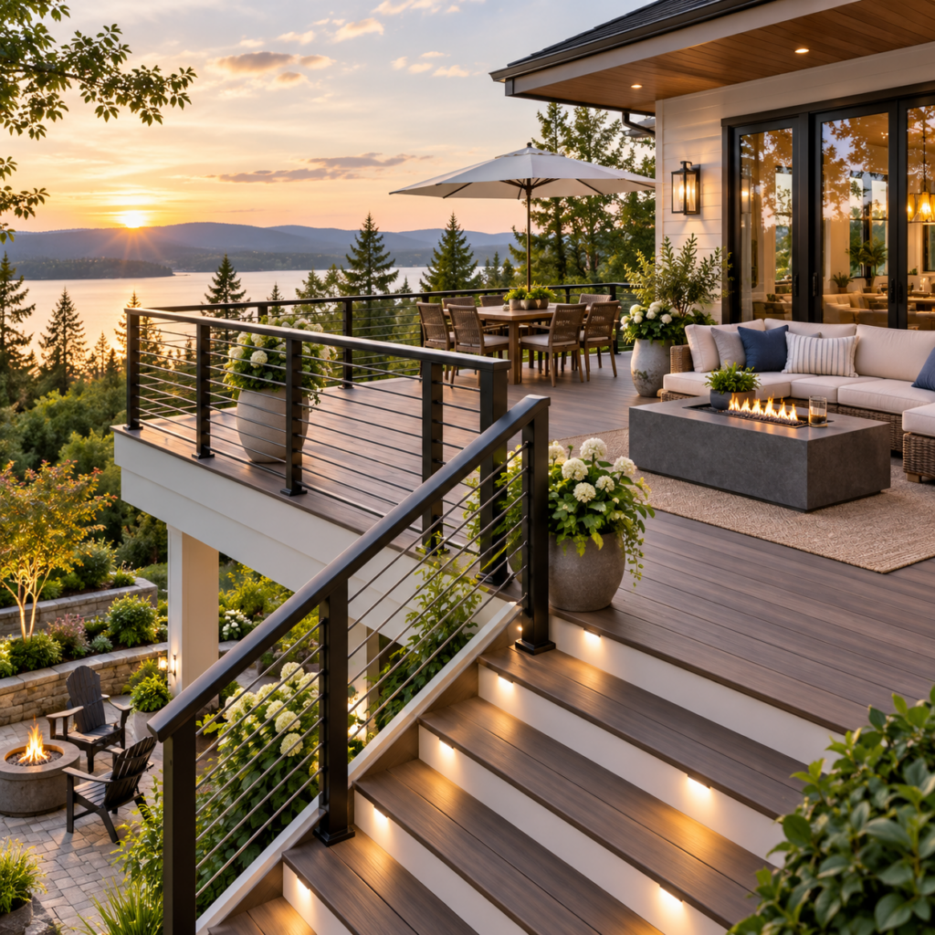 Modern deck railing options