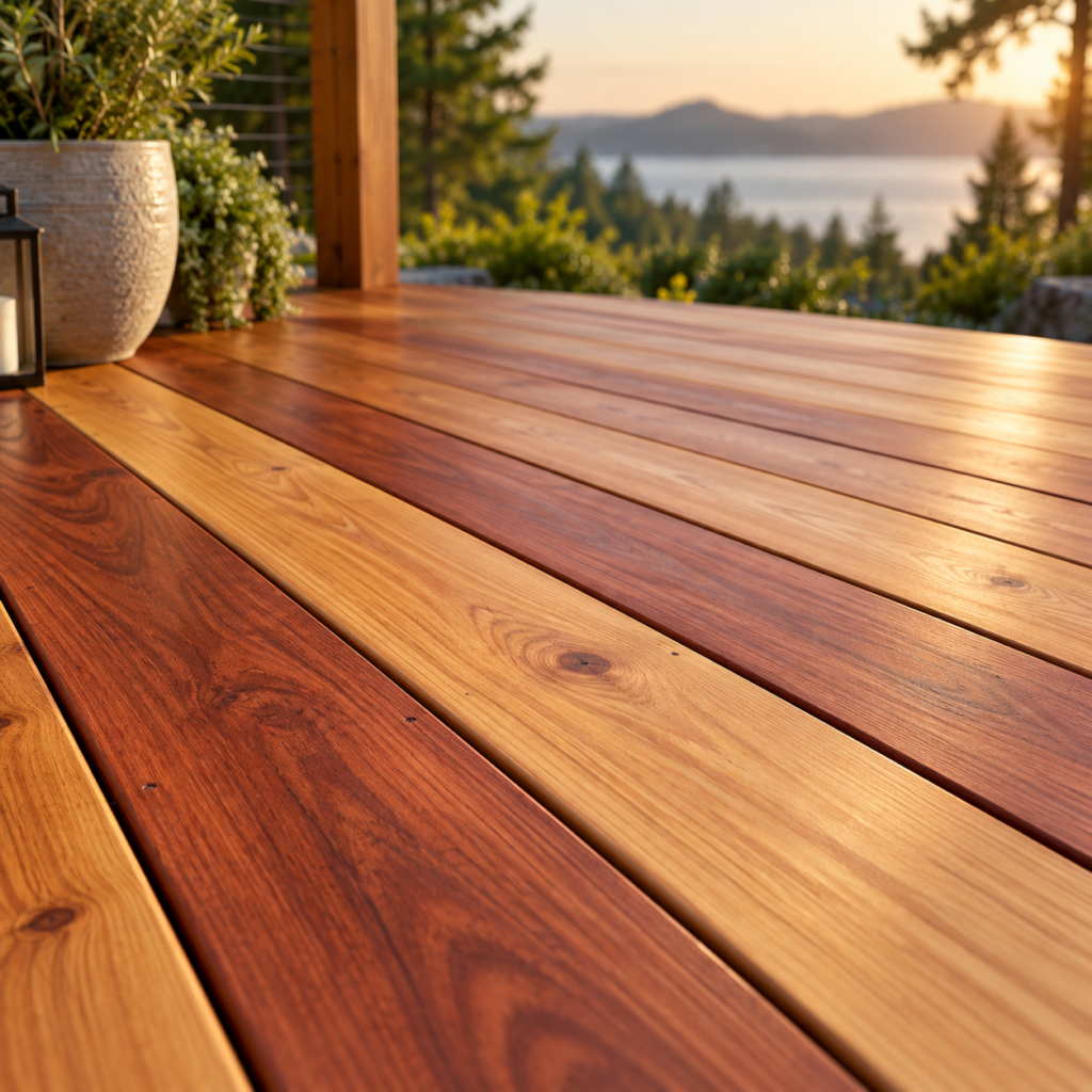 Cedar and redwood decking