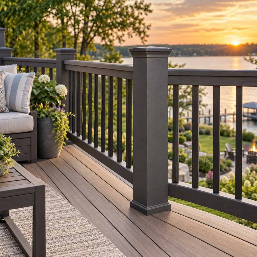 Composite deck railing